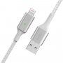BELKIN Boost Charge LED fonott adatátviteli és töltő kábel USB-A 2.0 / Lightning - iPhone / iPad / iPod / AirPods - 1,2 m - fehér