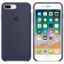 Eredeti szilikon fedél Apple iPhone 8 Plus / 7 Plus készülékre - éjféli kék