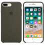 Eredeti bőr tok Apple iPhone 8 Plus / 7 Plus készülékre - sötét oliva