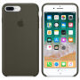 Eredeti bőr tok Apple iPhone 8 Plus / 7 Plus készülékre - sötét oliva