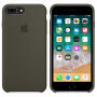 Eredeti bőr tok Apple iPhone 8 Plus / 7 Plus készülékre - sötét oliva