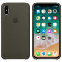 Eredeti Apple bőr tok iPhone X / XS - sötét oliva