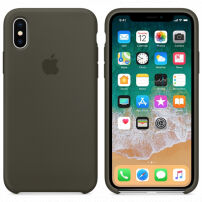 Eredeti Apple bőr tok iPhone X / XS - sötét oliva