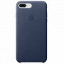 Eredeti bőr tok Apple iPhone 8 Plus / 7 Plus készülékre - éjféli kék