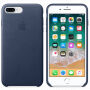 Eredeti bőr tok Apple iPhone 8 Plus / 7 Plus készülékre - éjféli kék