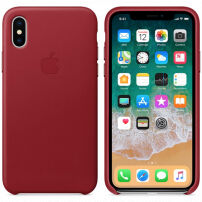 Eredeti bőr tok Apple iPhone XS / iPhone X készülékre - piros
