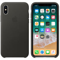 Eredeti Apple bőr tok iPhone X / XS - szénszürke