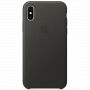Eredeti Apple bőr tok iPhone X / XS - szénszürke