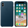 Eredeti bőr tok Apple iPhone XS / iPhone X készülékre - univerzumkék