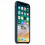 Eredeti bőr tok Apple iPhone XS / iPhone X készülékre - univerzumkék