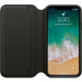 Eredeti bőr tok Folio Apple iPhone XS / iPhone X készülékre - fekete