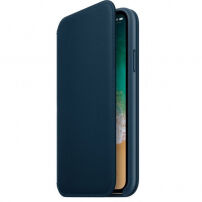 Eredeti bőr tok Folio Apple iPhone XS / iPhone X készülékre - égkék