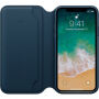 Eredeti bőr tok Folio Apple iPhone XS / iPhone X készülékre - égkék