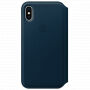 Eredeti bőr tok Folio Apple iPhone XS / iPhone X készülékre - égkék