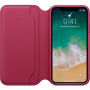 Eredeti bőr tok Folio Apple iPhone XS / iPhone X készülékre - málnás