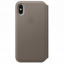 Eredeti bőr tok Folio Apple iPhone XS / iPhone X készülékre - füstös