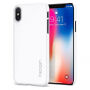 Spigen ultravékony edzett tok Apple iPhone XS / iPhone X készülékre - fehér