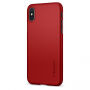 Spigen ultravékony edzett tok Apple iPhone XS / iPhone X készülékre - piros