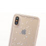 Színes fedél csillámokkal iPhone XS / iPhone X készülékhez - csillagok és pontok - átlátszó