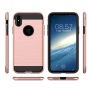 Tartós védőfedél iPhone XS / iPhone X készülékre - csiszolt mintázat - sötétzöld