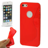 Védő műanyag "S-line" fedél iPhone 5 / 5S / SE (2016) készülékhez - piros