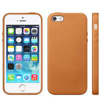 Fedél eredeti Apple dizájnban iPhone 5 / 5S / SE (2016) készülékre - világosbarna