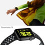 Szilikon óraszíj - Apple Watch 42mm / 41mm / 40mm / 38mm - fekete-szürke