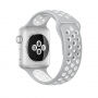 Szilikon óraszíj - Apple Watch 42mm / 41mm / 40mm / 38mm - szürke-fehér