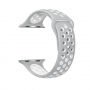 Szilikon óraszíj - Apple Watch 42mm / 41mm / 40mm / 38mm - szürke-fehér