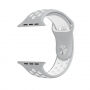 Szilikon óraszíj - Apple Watch 42mm / 41mm / 40mm / 38mm - szürke-fehér