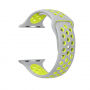 Szilikon óraszíj - Apple Watch 42mm / 41mm / 40mm / 38mm - szürke-sárga
