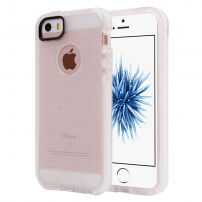 Félig átlátszó védőfedél iPhone 5 / 5S / SE (2016) készülékre szövött mintázattal - fehér