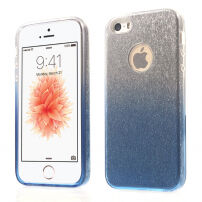 3 az 1-ben csillámos fedél iPhone 5 / 5S / SE (2016) készülékhez - kék