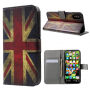 Tok állvánnyal és okmánytartó zsebekkel Apple iPhone XS / iPhone X - retró zászló UK