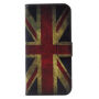 Tok állvánnyal és okmánytartó zsebekkel Apple iPhone XS / iPhone X - retró zászló UK