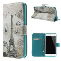 Pénztárcás borító állvánnyal - Apple iPhone 6 / 6S - Párizs és Eiffel