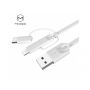 MCDODO USB kábel lightning / micro USB / USB-C konektorokkal Apple iPhone - 1m - fehér