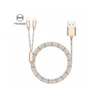 MCDODO USB kábel két lightning konektorral Apple iPhone - 1m - arany
