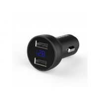 MCDODO autótöltő két porttal (5V / 3.4A) és LED kijelzővel Apple iPhone / iPad / iPod - fekete