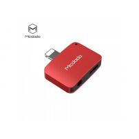 MCDODO lightning redukció és jack 3.5 konektor Apple iPhone - piros