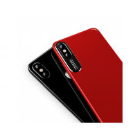 MCDODO védő tok alumínium réteggel a fénykezőgép védelmére Apple iPhone XS / iPhone X - piros