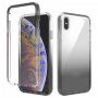 Ütésálló kétszínű átlátszó tok iPhone XS Max - fekete