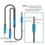 Átalakító / audio csatlakozó kábel fejhallgatóhoz és mikrofonhoz - jack 3,5 mm és 2x 3,5 mm jack - fekete