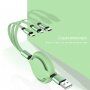 3 az 1-ben tekercselő adatátviteli és töltő kábel USB-A / USB-C / Lightning / micro USB - iPhone / iPad / iPod / AirPods - 1 m - rózsaszín