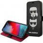 Karl Lagerfeld Heads flip cover borító - iPhone 12 mini - fekete