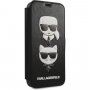 Karl Lagerfeld Heads flip cover borító - iPhone 12 mini - fekete