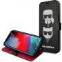 Karl Lagerfeld Heads flip cover borító - iPhone 12 Pro Max - fekete