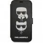 Karl Lagerfeld Heads flip cover borító - iPhone 12 Pro Max - fekete
