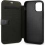 Mercedes Perforated Leather flip cover borító - iPhone 12 mini - fekete