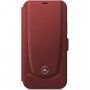 Mercedes Perforated Leather flip cover borító - iPhone 12 mini - piros